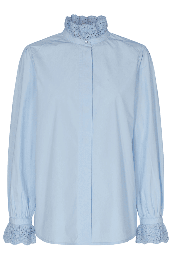 Nümph Nubarbara Skjorte 700882 3078 Blå, Størrelse: 34, Farve: Blå, Dame