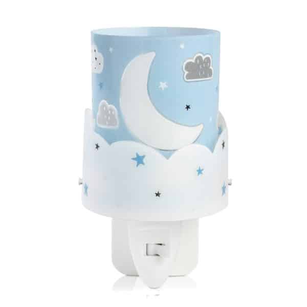 Moon LED-natlampe til børneværelset, blå