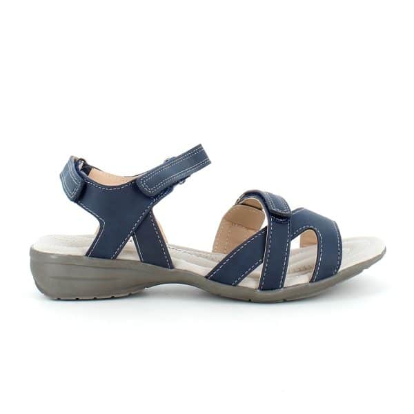 Blå sandal med smalle justerbare remme - 36