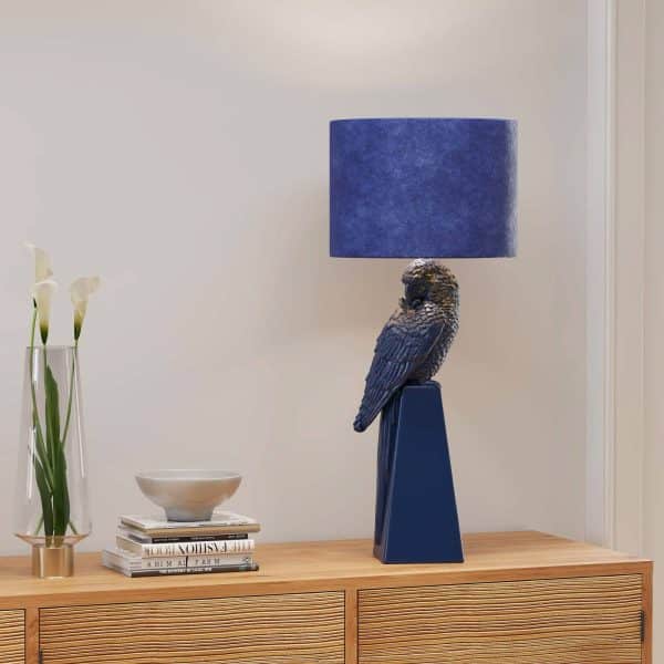 KARE Parrot bordlampe med skærm, blå