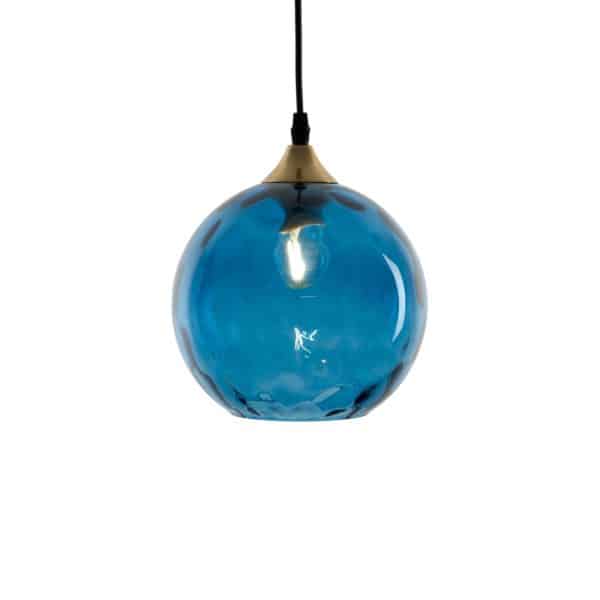 Cagliari hængelampe, blå glasskærm, 1 lyskilde