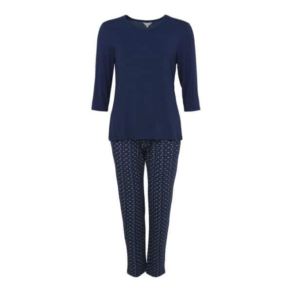 Lady Avenue Bambus Pyjamas - , Farve: Blå/brun, Størrelse: L, Dame