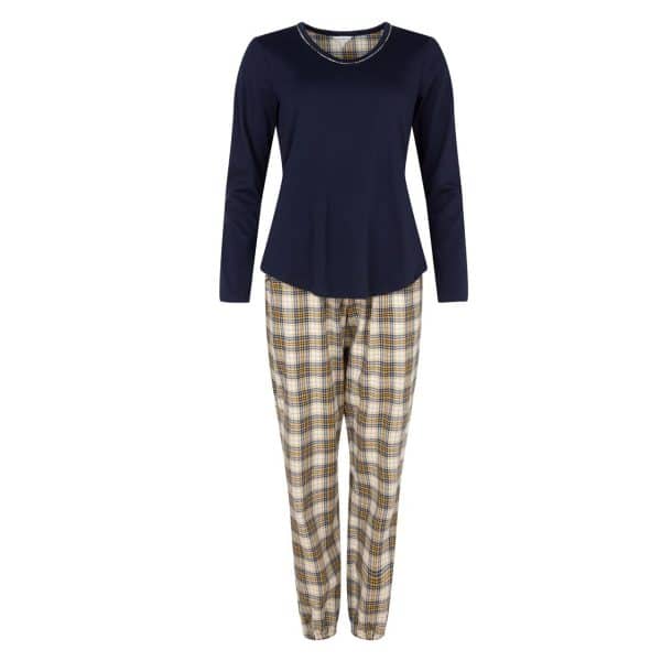 Lady Avenue Cotton Flannel Pyjamas - , Farve: Blå, Størrelse: XXL, Dame