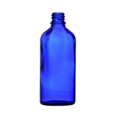 100 ml. blå glasflaske - DIN18