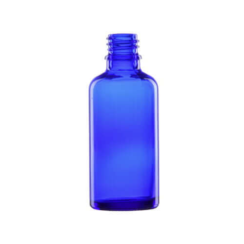 50 ml. blå glasflaske - DIN18