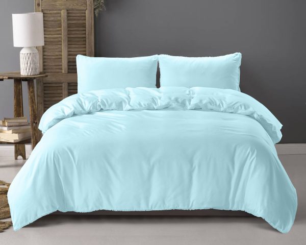 Ball Fringe sengesæt, baby blå 140 x 220 cm