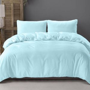 Ball Fringe sengesæt, baby blå 240 x 220 cm