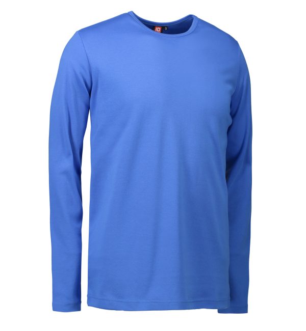Blå langærmet t-shirt til mænd - 2XL