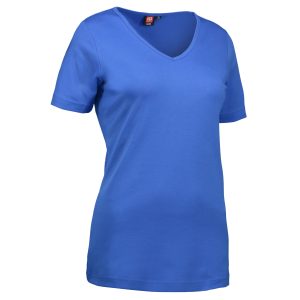 Blå t-shirt til dame med v-hals - 2XL