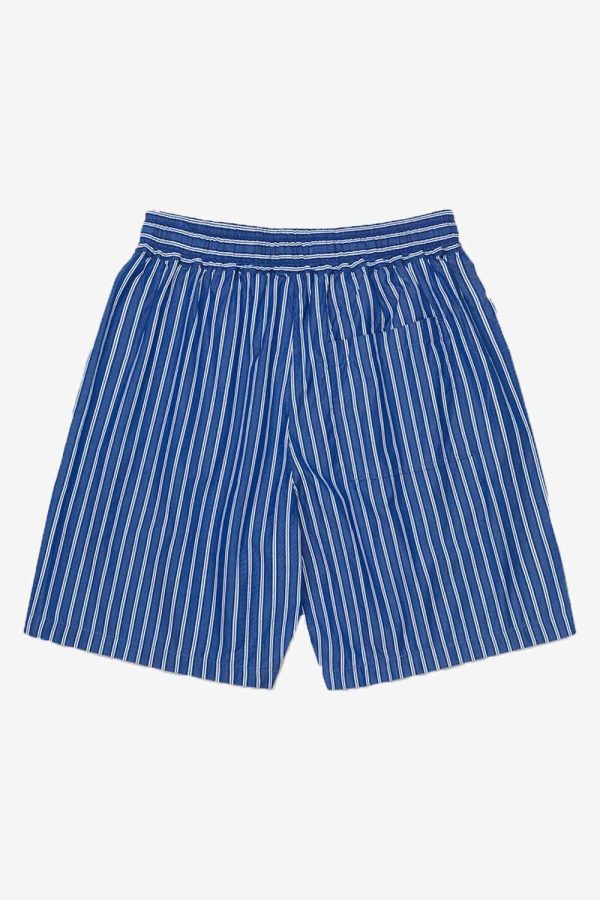 Kamma dobby stripe shorts - Blue stripes - Wood Wood - Blå XS