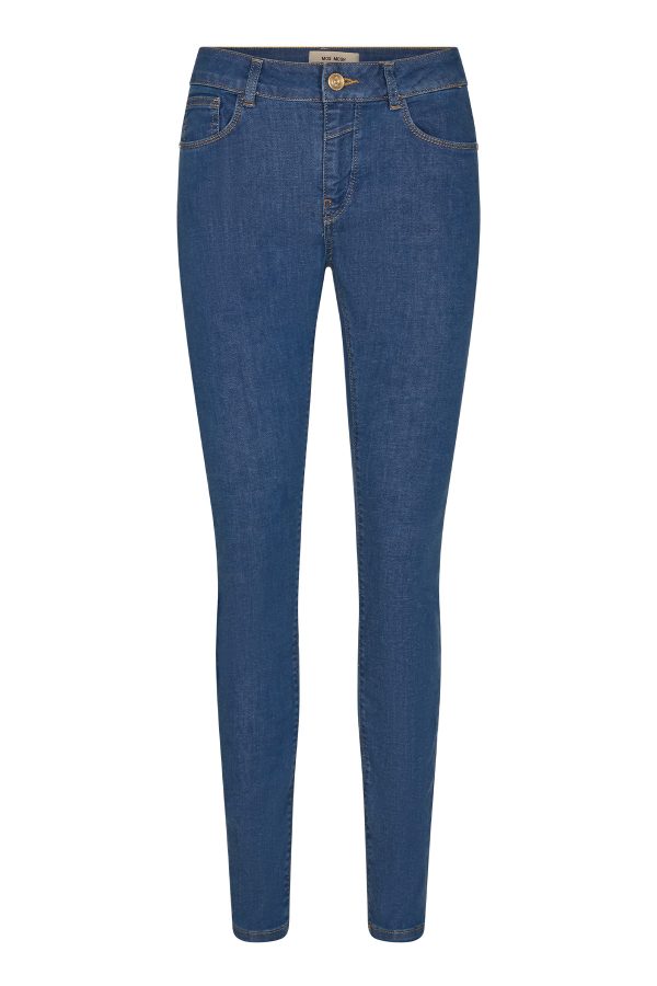 Mos Mosh Naomi Cover Jeans, Farve: Blå, Størrelse: 25, Dame