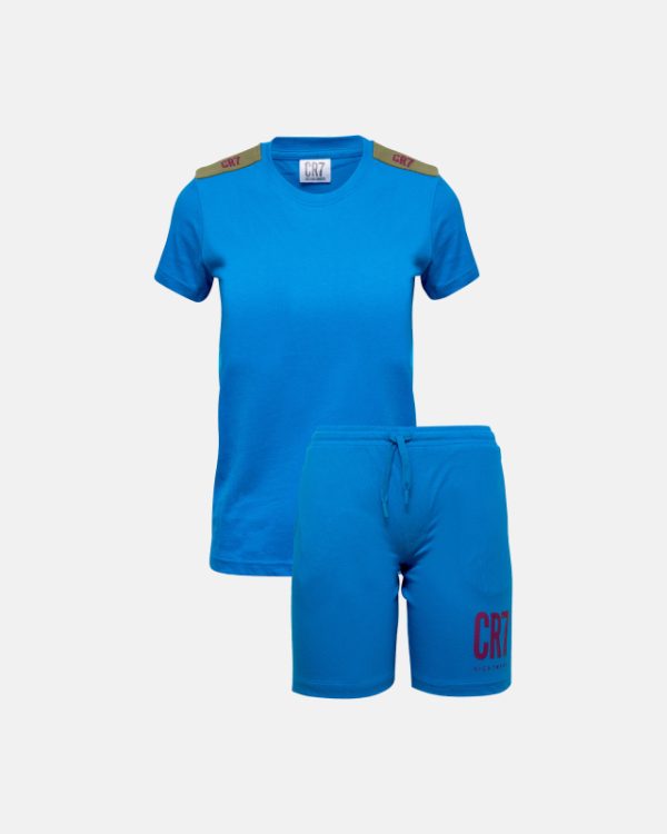 Pyjamas m/ shorts "Kids" | 100% bomuld | blå