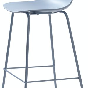 Whitby, Barstol med ergonomiske kurver by Unique Furniture (H: 92 cm. x B: 40 cm. x L: 47 cm., Blå)