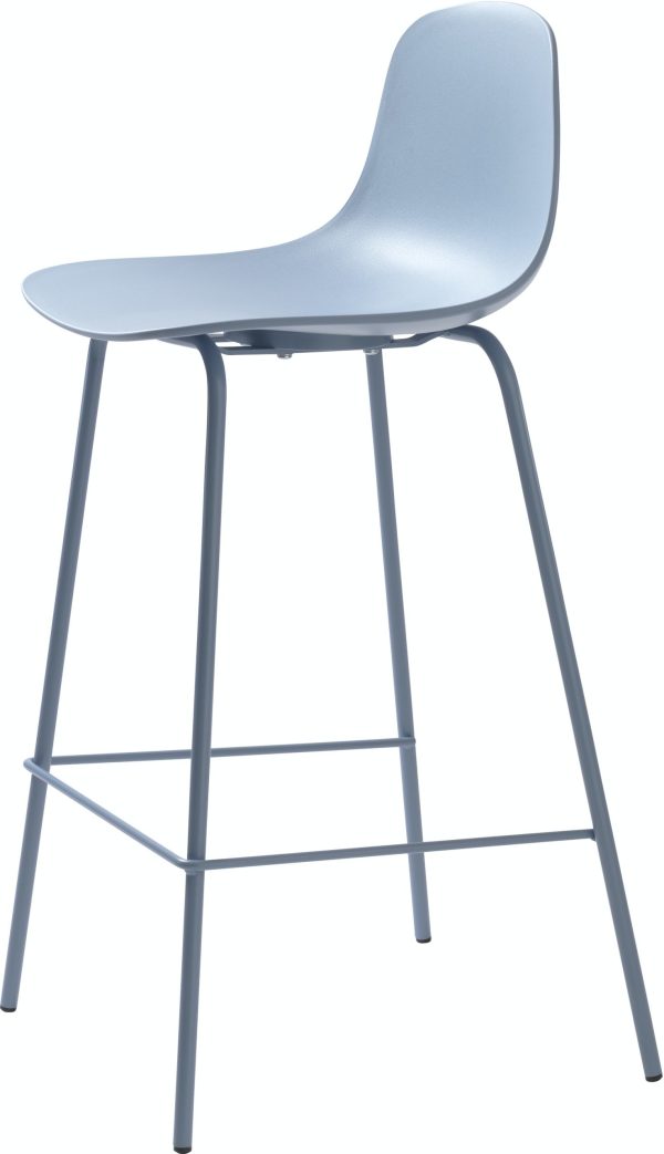 Whitby, Barstol med ergonomiske kurver by Unique Furniture (H: 92 cm. x B: 40 cm. x L: 47 cm., Blå)