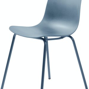 Whitby, Spisebordsstol med ergonomiske kurver by Unique Furniture (H: 84 cm. x B: 50 cm. x L: 50 cm., Blå)