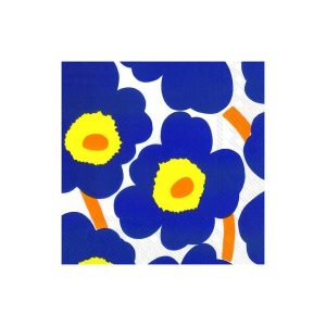 Marimekko Unikko servietter 33x33 cm 20-pak Blå/Gul