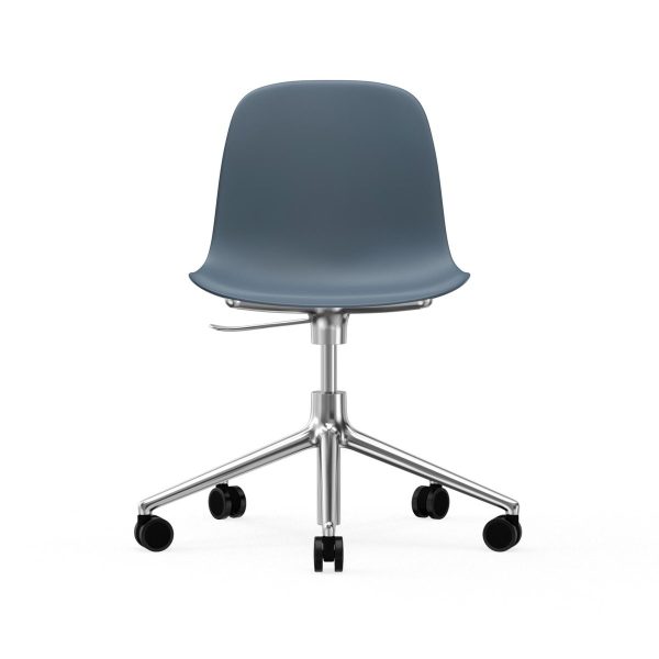 Normann Copenhagen Form chair drejestol, 5W kontorstol blå, aluminium hjul