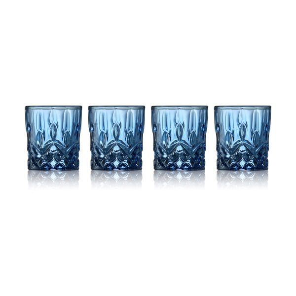 Lyngby Glas Sorrento shotglas 4 cl 4-pak Blå