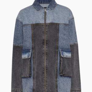 Oversized Patchwork Jacket - Medium Blue Denim - ROTATE - Blå XS