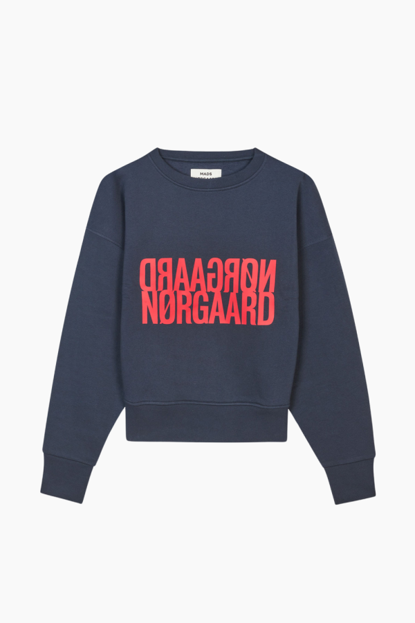 Organic Sweat Tilvina Sweatshirt - Parisian Night - Mads Nørgaard - Blå XS