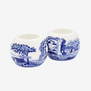 Spode - Fyrfadsstager Blue Italian 6 cm x 7,5 cm, 2-pak - Blå - Lysestager & lanterner - - Homeroom