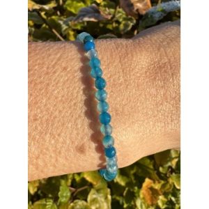 Blå agat facetslebet armbånd 4 mm - Agat - GodKarmaShop