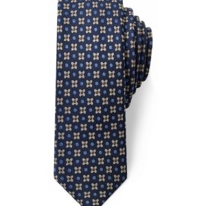 Connexion Tie slips 5cm i blå m. mønster til herre