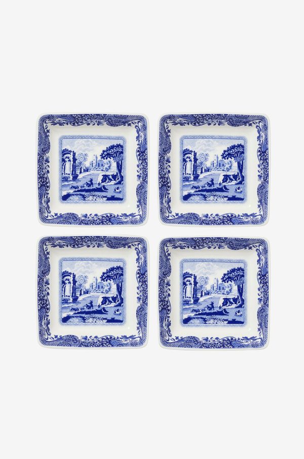 Spode - Firkantede skåle Blue Italian 7,5 cm, 4-pak - Blå - Skåle - - Homeroom