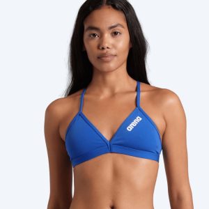 Arena bikini overdel til damer - Solid Tie Back - Blå