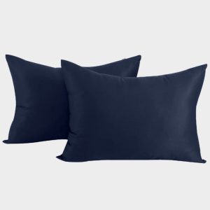 Bambus pudebetræk 50x70 i navy blå 2-pak