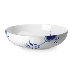 Blå Mega Riflet skål - 28 cm.