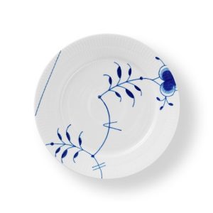 Blå Mega Riflet tallerken, deko 9 - Ø22 cm.