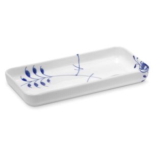 Blå Mega riflet fad - 24 cm.