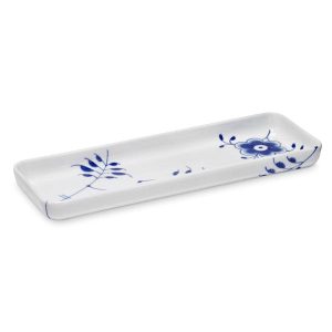 Blå Mega riflet fad - 36 cm.