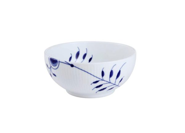 Blå Mega riflet skål - 15 cm.