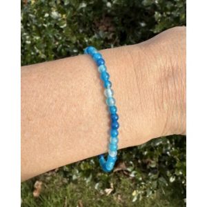 Blå agat armbånd 4 mm - Agat - GodKarmaShop