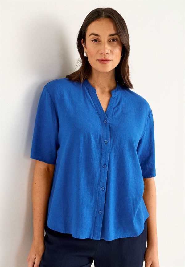 Bluse i hørblanding