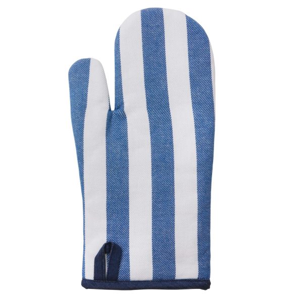 Grill handske m. denim kant, blå/hvid - L33 cm