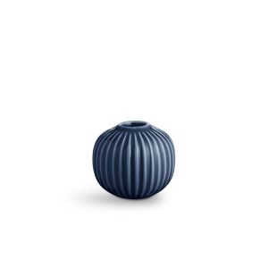 Hammershøi lysestage, indigo blå - H: 7 cm.