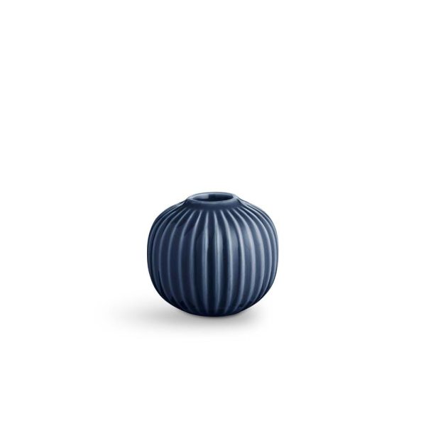 Hammershøi lysestage, indigo blå - H: 7 cm.