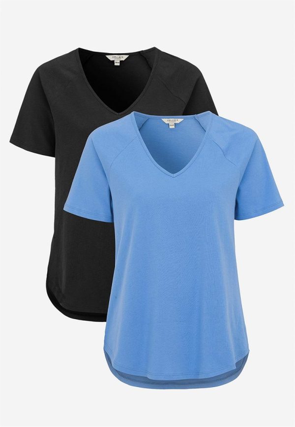 Jerseytop med raglanærme 2-pack