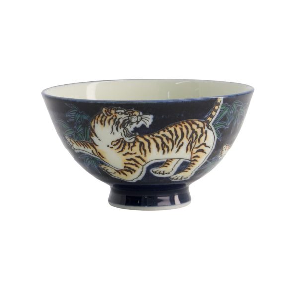 Kawaii Tiger Rice skål, blå - 300 ml.