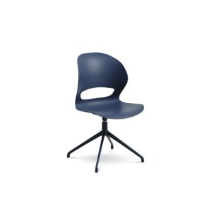 Linea spisebordsstol, m. drejefunktion og returdrej - denim blå polypropylen og denim blå metal