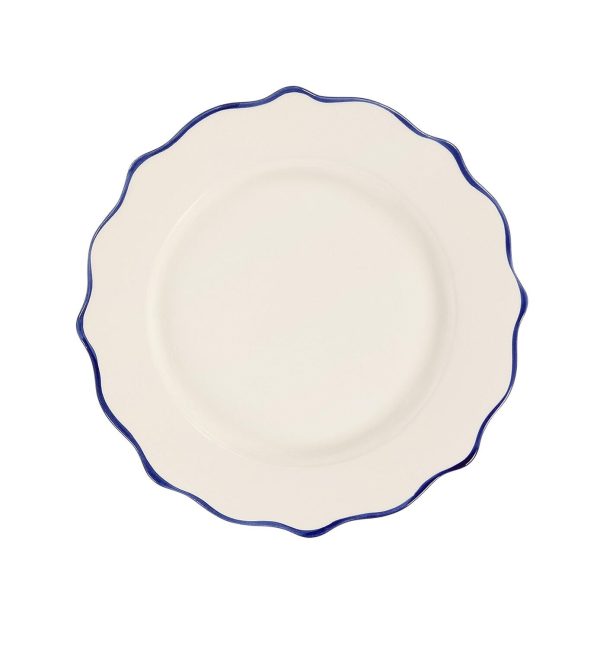 Marine Blue Scalloped middagstallerken - blå