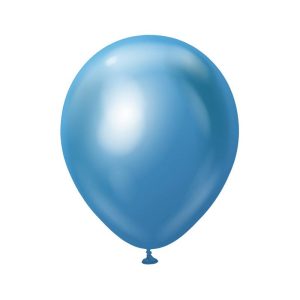 Premium Mellemstore Latexballoner Chrome Blå