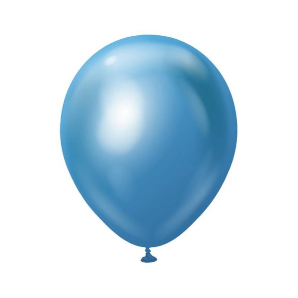Premium Mellemstore Latexballoner Chrome Blå
