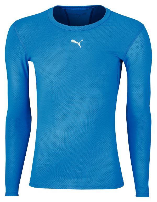 Puma compression tee Lange Ærmer - blå-L