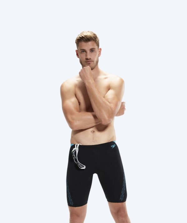 Speedo lange badebukser til mænd - Hyperboom Splice - Sort/blå