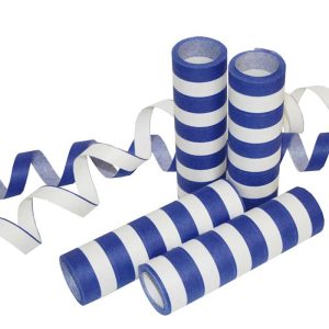 Stribede Serpentiner Blå/Hvid