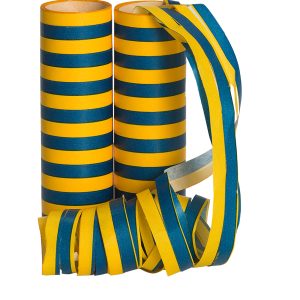 Stribede Serpentiner Gul/Blå